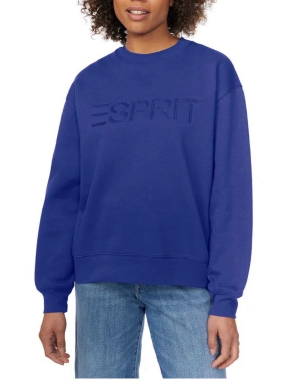 Costco Esprit Royal Blue Logo Crewneck Sweatshirt NWT Size M